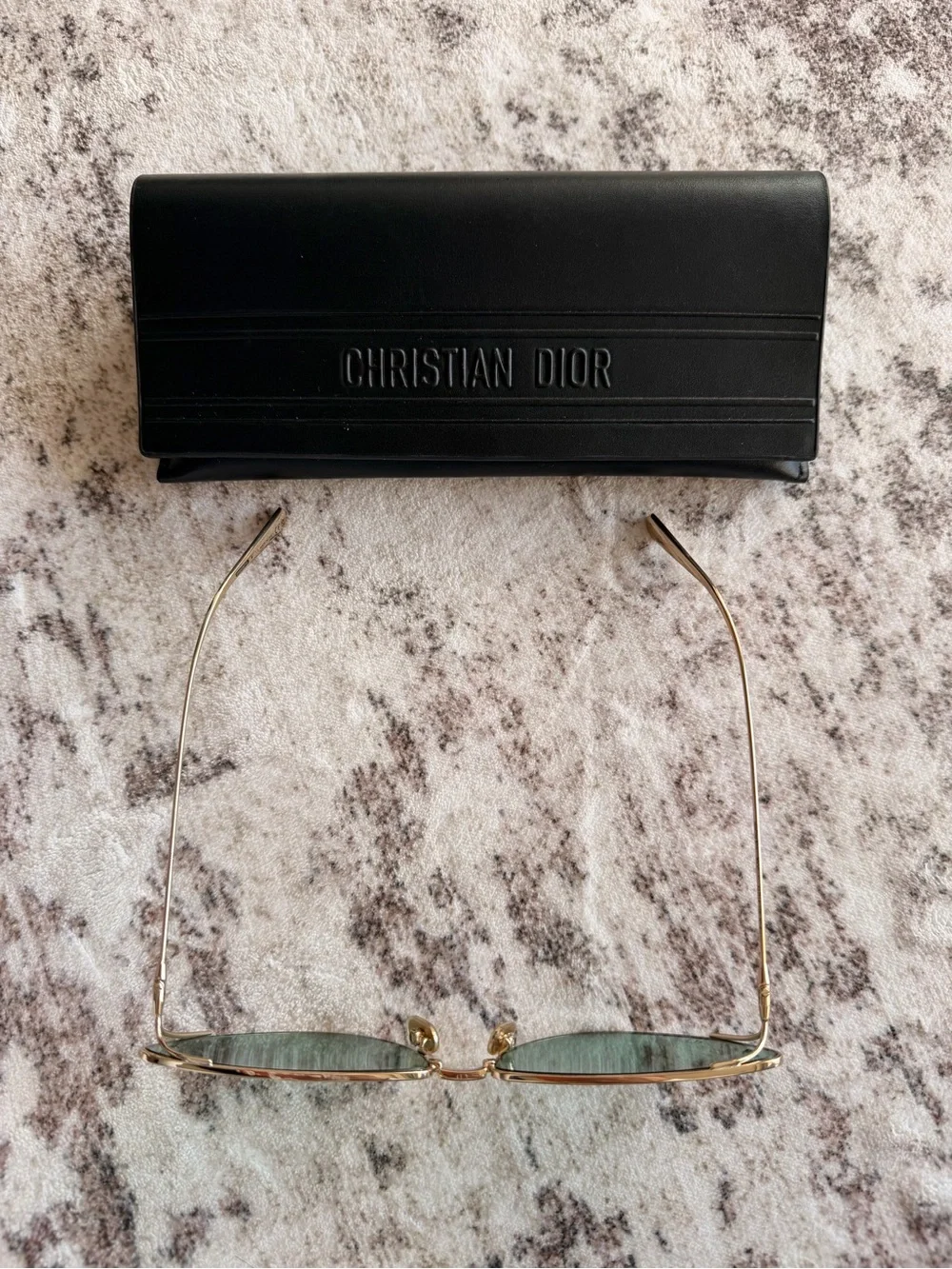 Dior Women’s Gold Frame Sunglasses with Green Lenses
